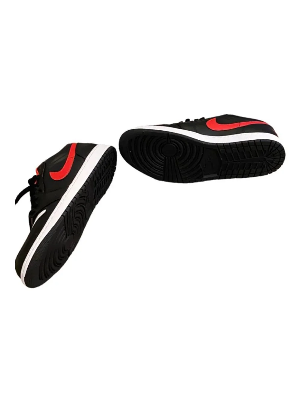 Nike Air Jordan 1 Low White Toe Shoes Black Fire Red 553558-063 Men's NEW Sz: 12